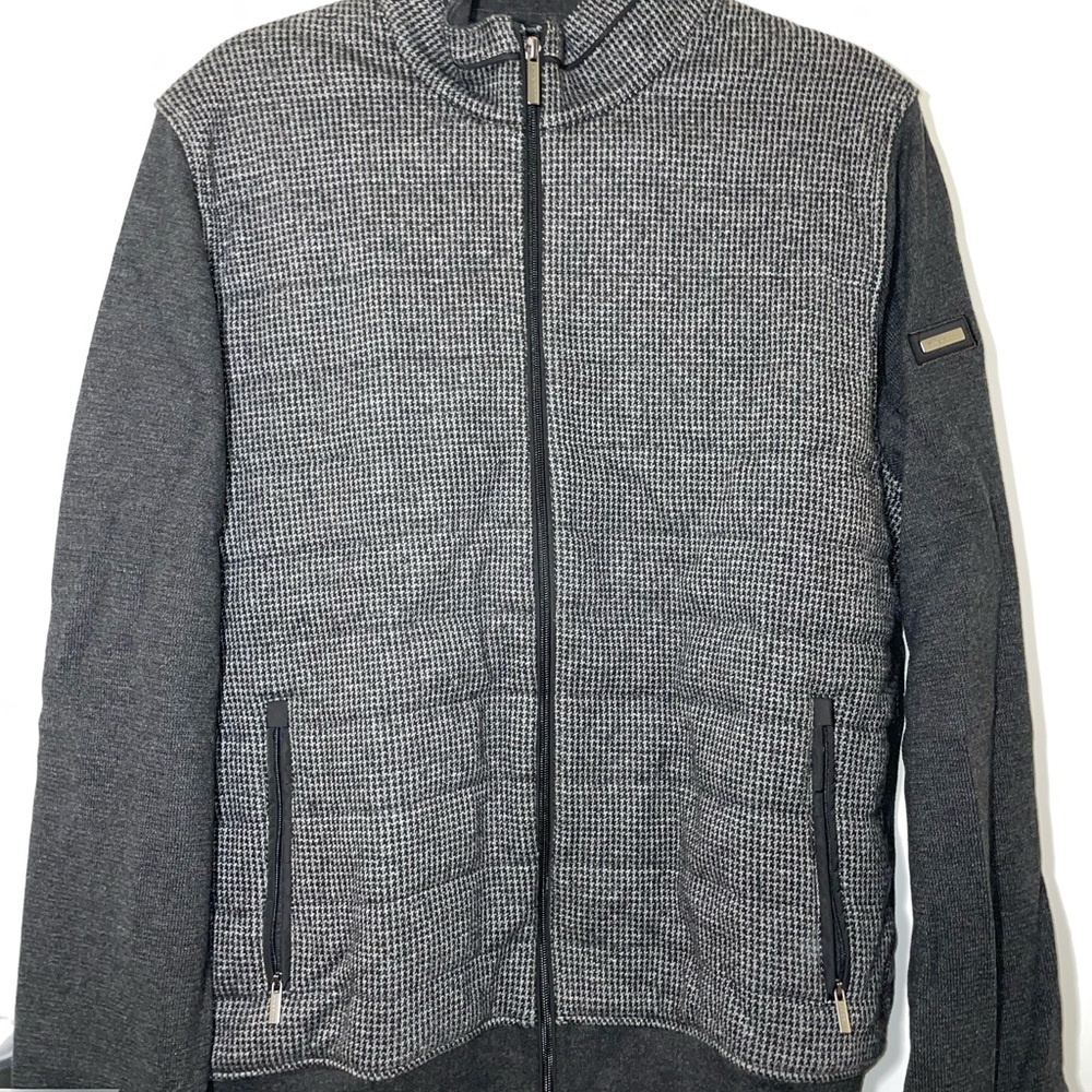Bugatti Charcoal and Black Textured Jacket